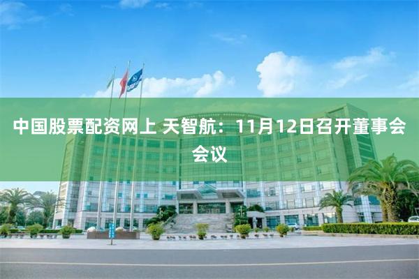 中国股票配资网上 天智航：11月12日召开董事会会议