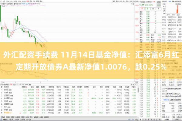 外汇配资手续费 11月14日基金净值：汇添富6月红定期开放债券A最新净值1.0076，跌0.25%