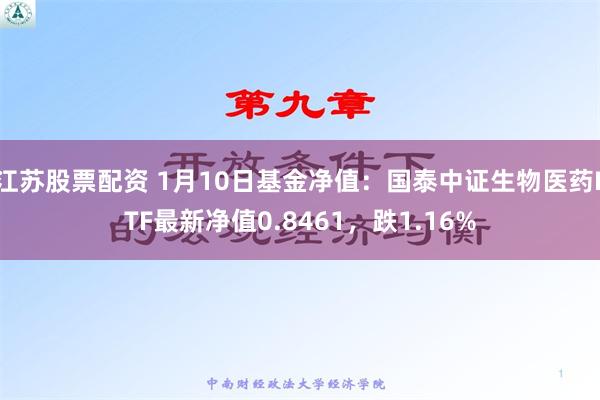 江苏股票配资 1月10日基金净值：国泰中证生物医药ETF最新净值0.8461，跌1.16%